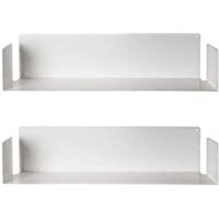 TEEbooks - Estante para Libros de Acero Inoxidable- de Color Blanco- de 60 x 15 x 15 cm